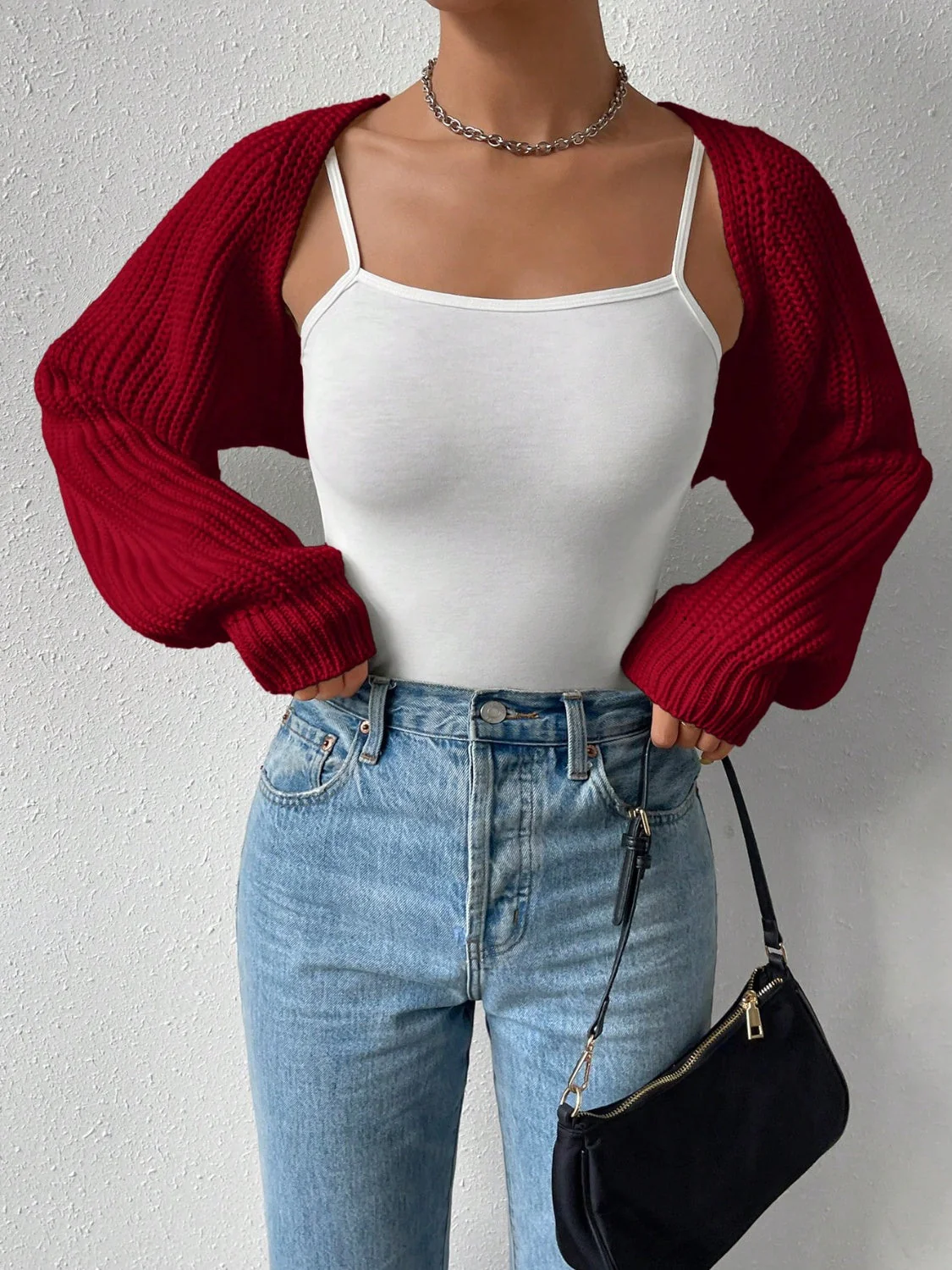 Honey Open Front Long Sleeve Cropped Cardigan - Image 16