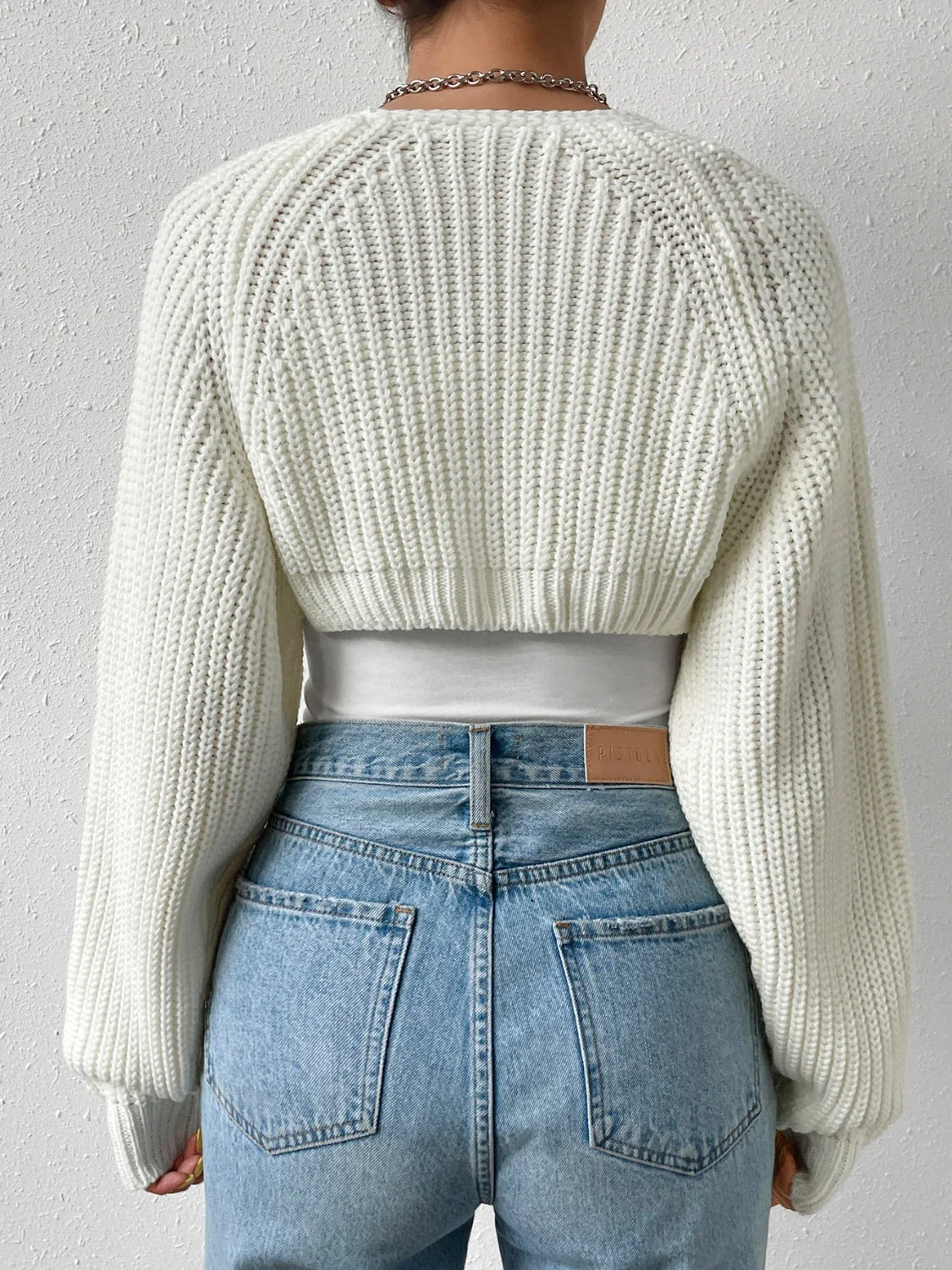 Honey Open Front Long Sleeve Cropped Cardigan - Image 2