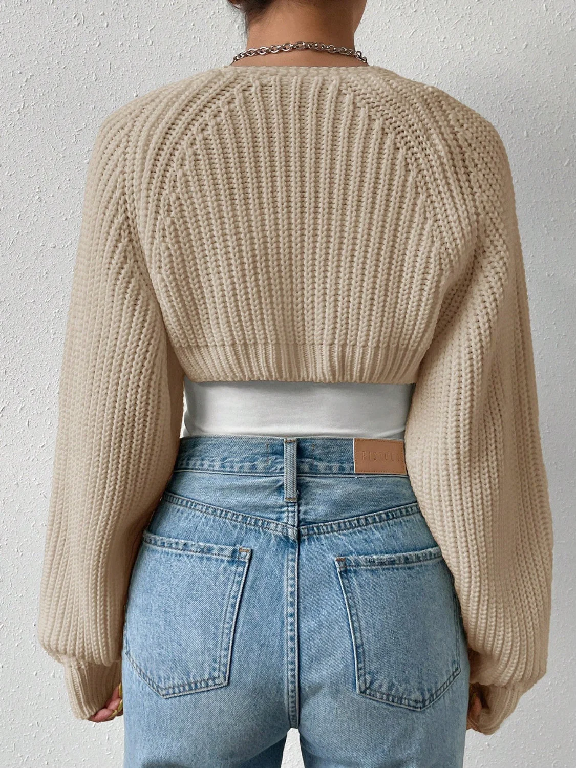 Honey Open Front Long Sleeve Cropped Cardigan - Image 23