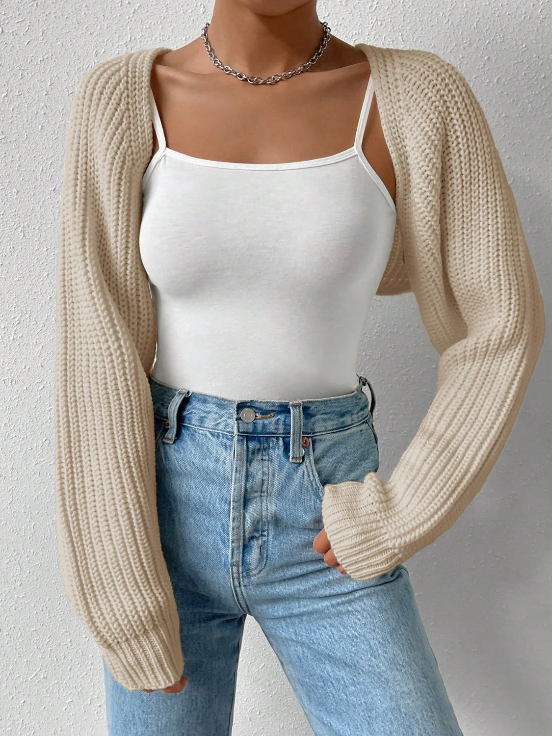 Honey Open Front Long Sleeve Cropped Cardigan - Image 25