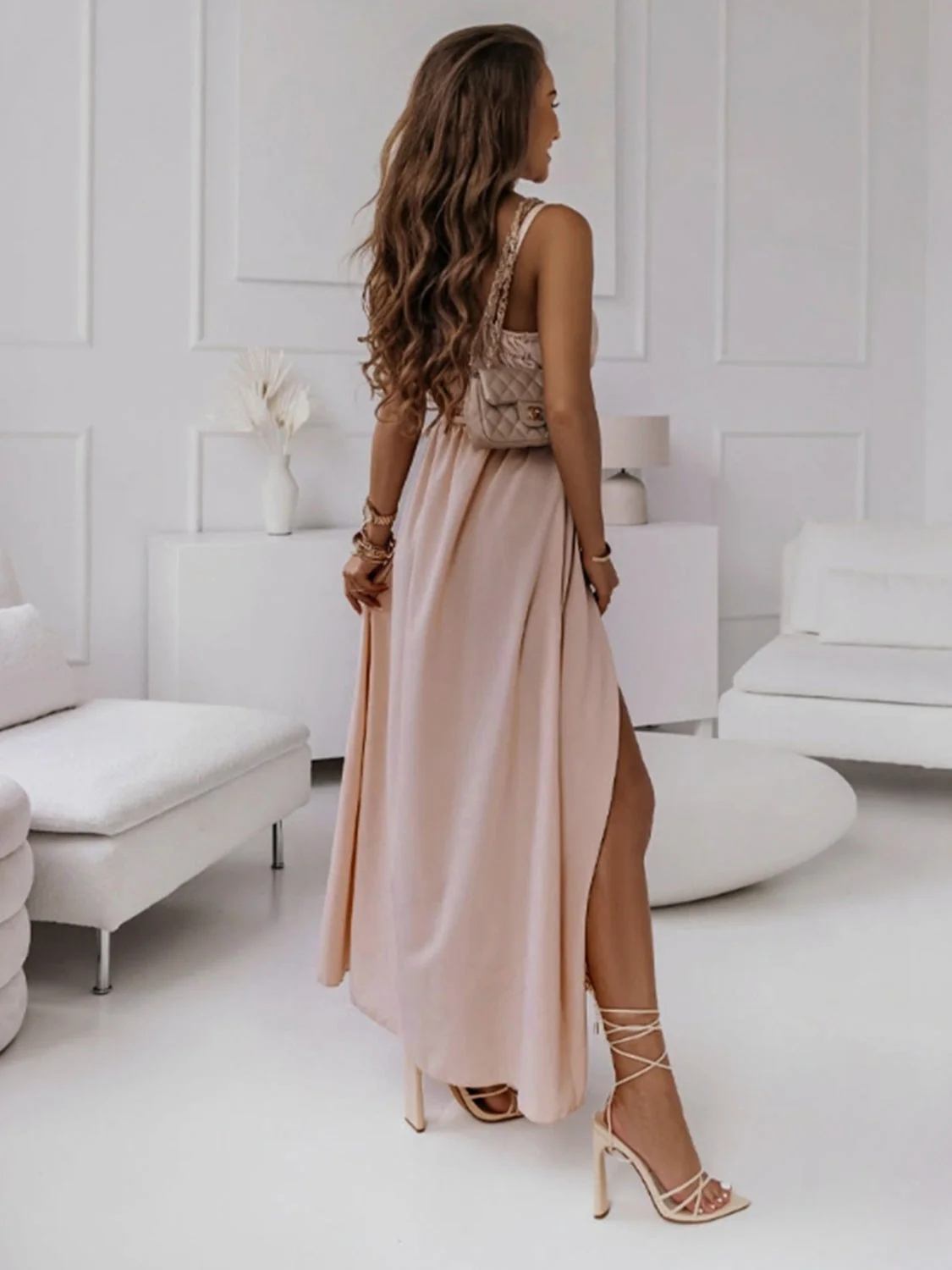 Honey Tied Surplice Sleeveless Midi Cami Dress - Image 3