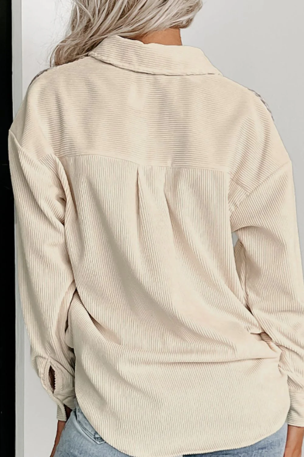 Houndstooth Button Up Long Sleeve Jacket - Image 9