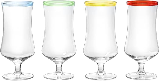Hurricane Glasses, Large 17oz Pina Colada, Set of 4 Tropical Cocktail Tall Stemmed Crystal Glassware, Poco Grande Cups, Tulip Shaped for Bar Drinks, Daiquiri, Juice, Bloody Mary, Mai Tai, Cocktails by The Wine Savant - Image 6