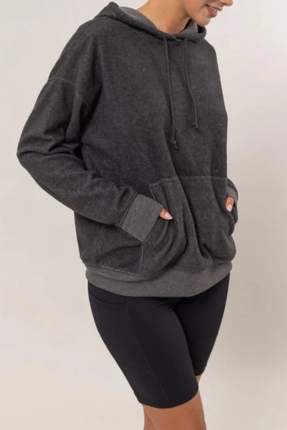 HYFVE Brushed Long Sleeve Hoodie with Kangaroo Pocket - Image 3