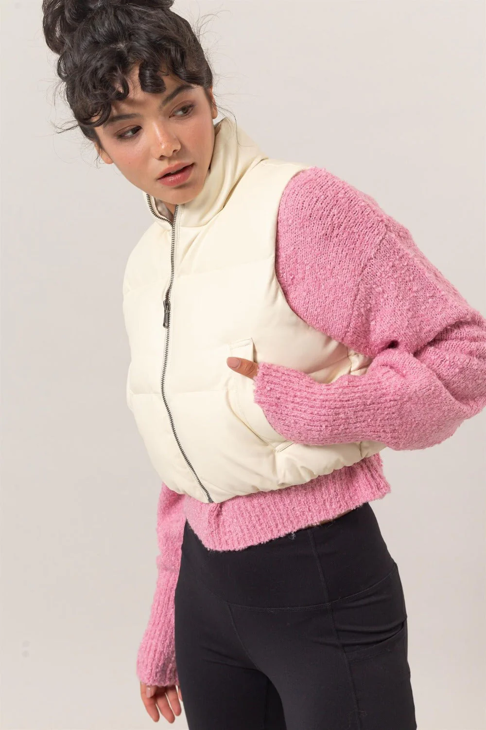 HYFVE Pocketed Solid Vest Coat - Image 3