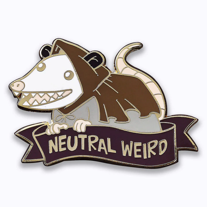 Hymgho Dice: Alternative Alignments Enamel Pin - Neutral Weird - Opossum - Image 2