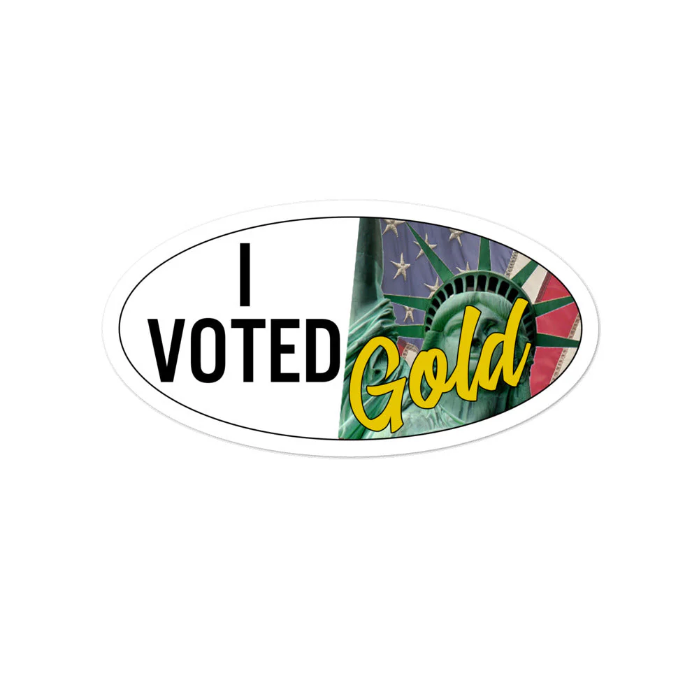 I Voted Gold - Large Vote Stickers (Design 1) by Proud Libertarian - Image 2