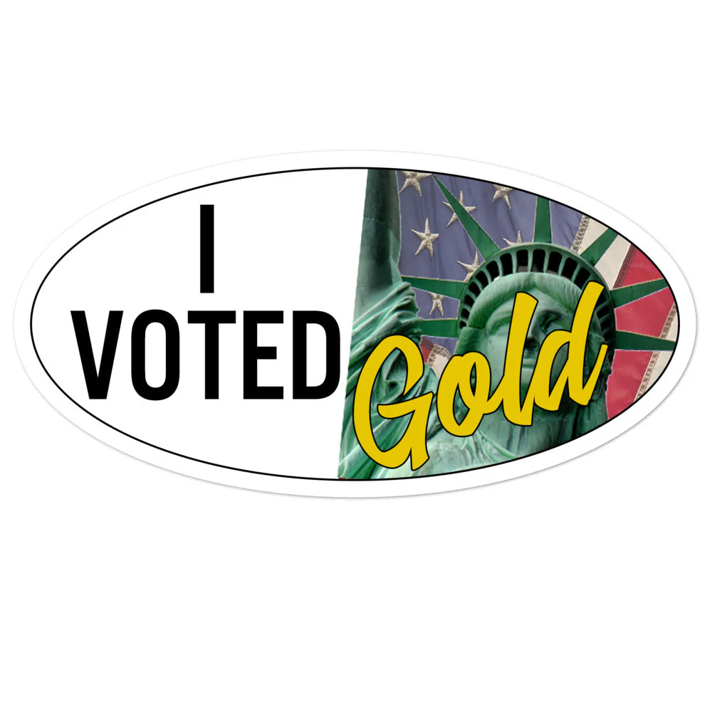 I Voted Gold - Large Vote Stickers (Design 1) by Proud Libertarian - Image 3