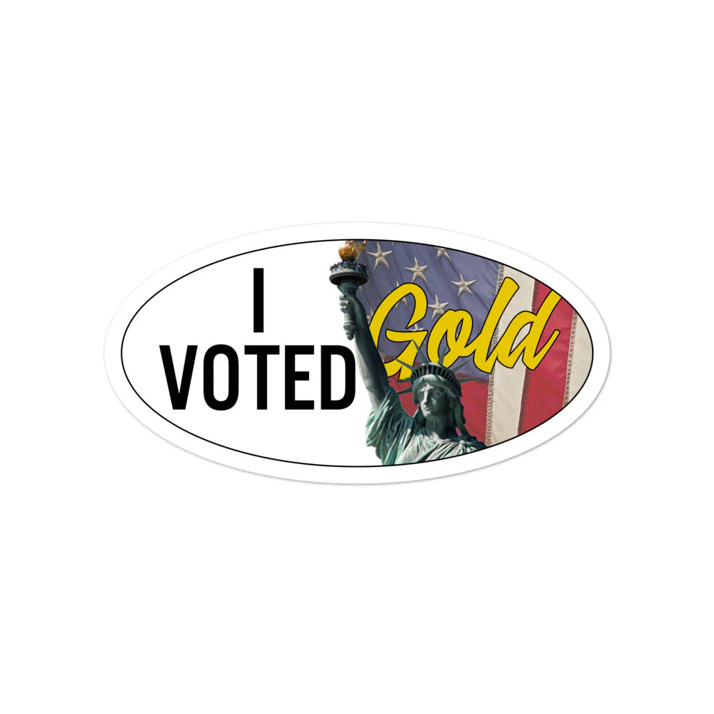 I Voted Gold - Large Vote Stickers (Design 3) by Proud Libertarian - Image 2