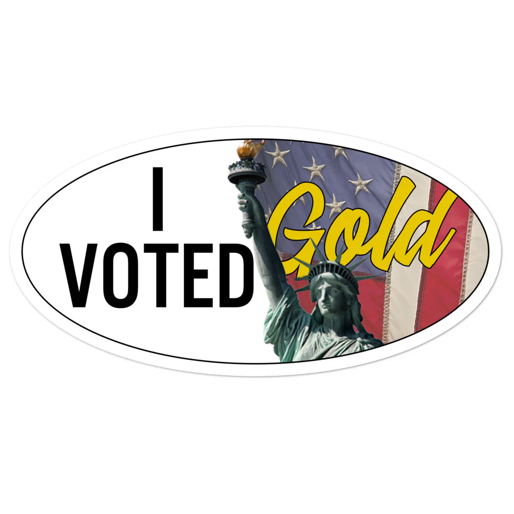 I Voted Gold - Large Vote Stickers (Design 3) by Proud Libertarian - Image 3
