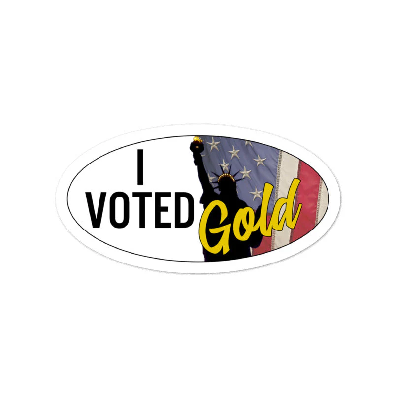 I Voted Gold - Vote Stickers 1 x 2 Ovals (Quantity 8) by Proud Libertarian - Image 4