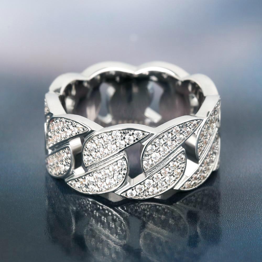 Iced Out Diamond Cuban Link Ring Gold Plated by Bling Proud | Urban Jewelry Online Store - Image 4