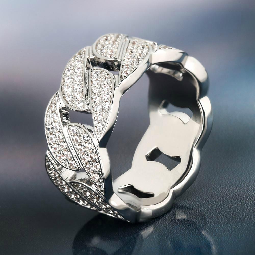 Iced Out Diamond Cuban Link Ring Gold Plated by Bling Proud | Urban Jewelry Online Store - Image 5