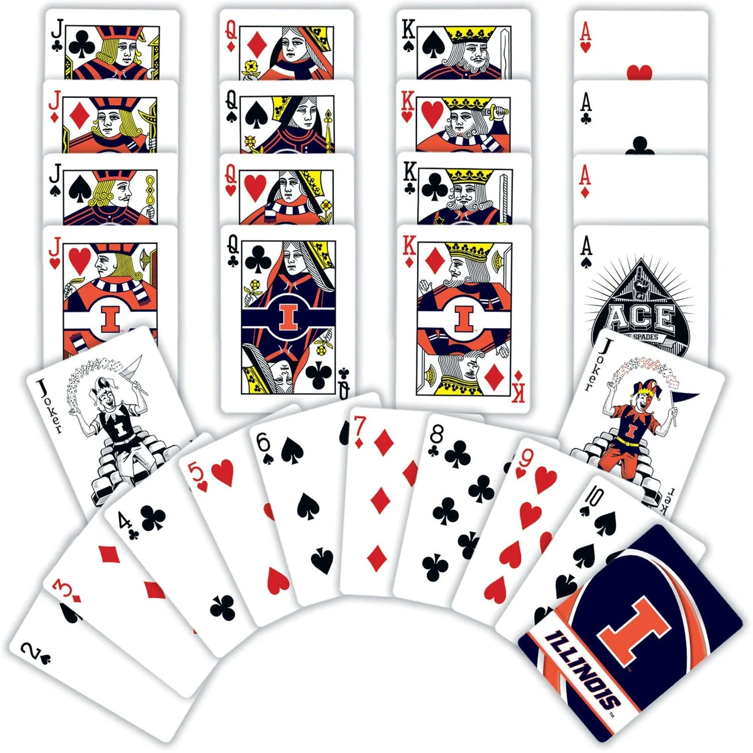 Illinois Fighting Illini Playing Cards - 54 Card Deck by MasterPieces Puzzle Company INC - Image 2
