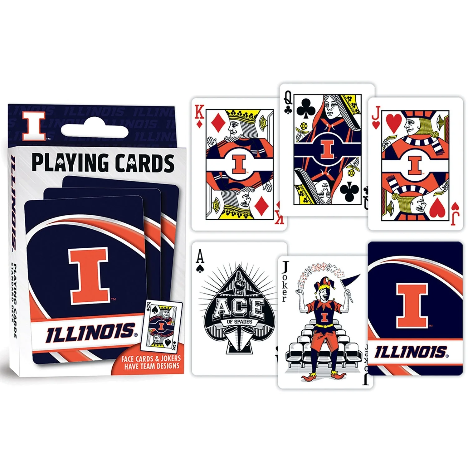 Illinois Fighting Illini Playing Cards - 54 Card Deck by MasterPieces Puzzle Company INC - Image 3