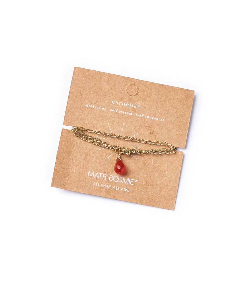 Indali Carnelian Gemstone Drop Necklace - Orange, Semi Precious by Matr Boomie - Image 2
