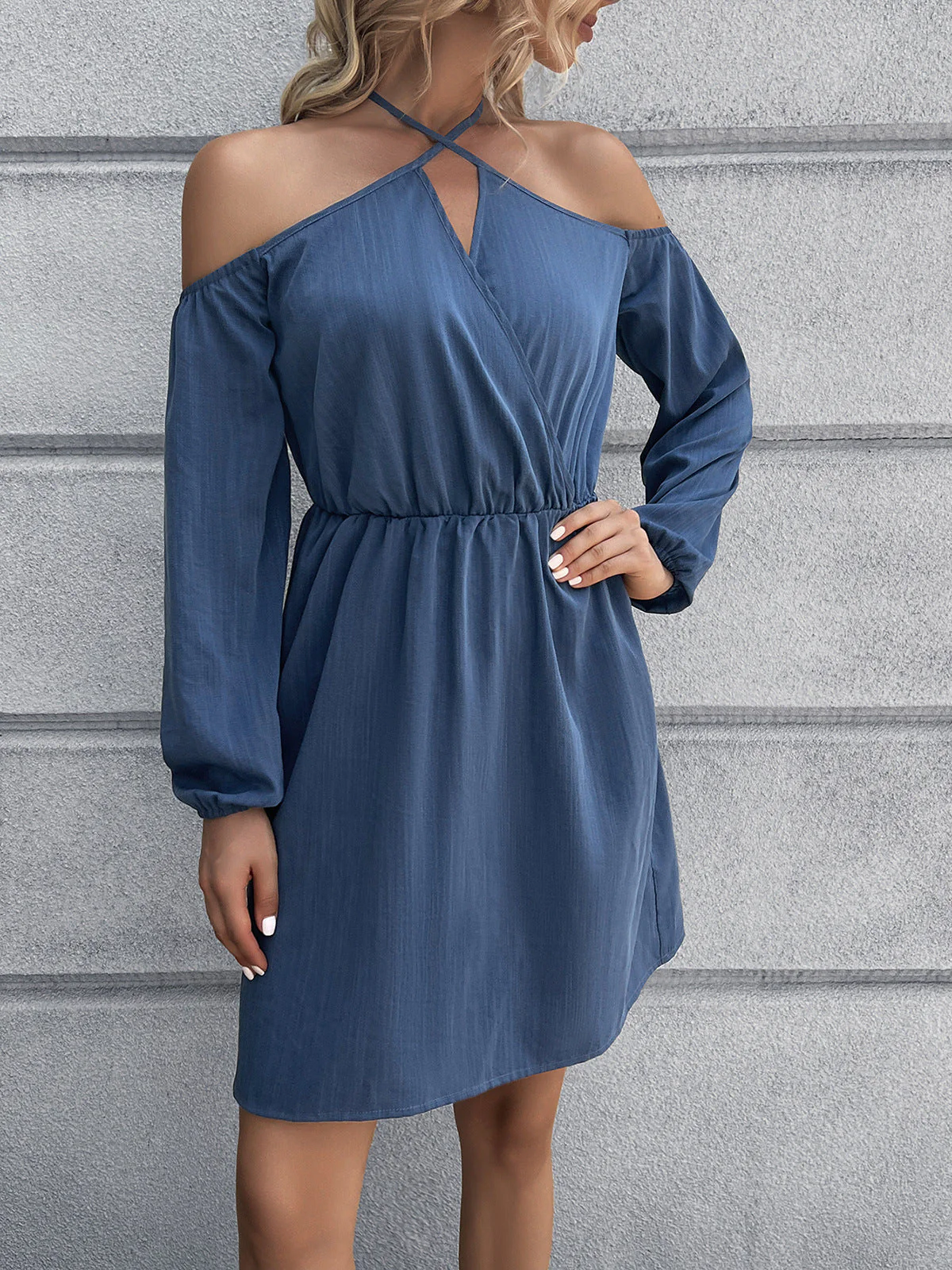 Ivy Lane Cold-Shoulder Crisscross Mini Dress - Image 2