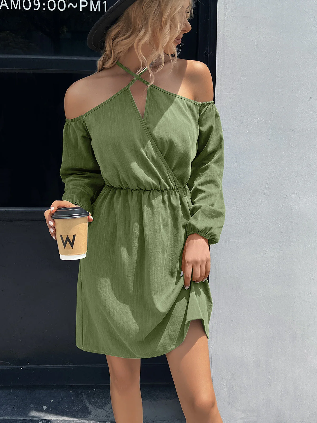 Ivy Lane Cold-Shoulder Crisscross Mini Dress - Image 7
