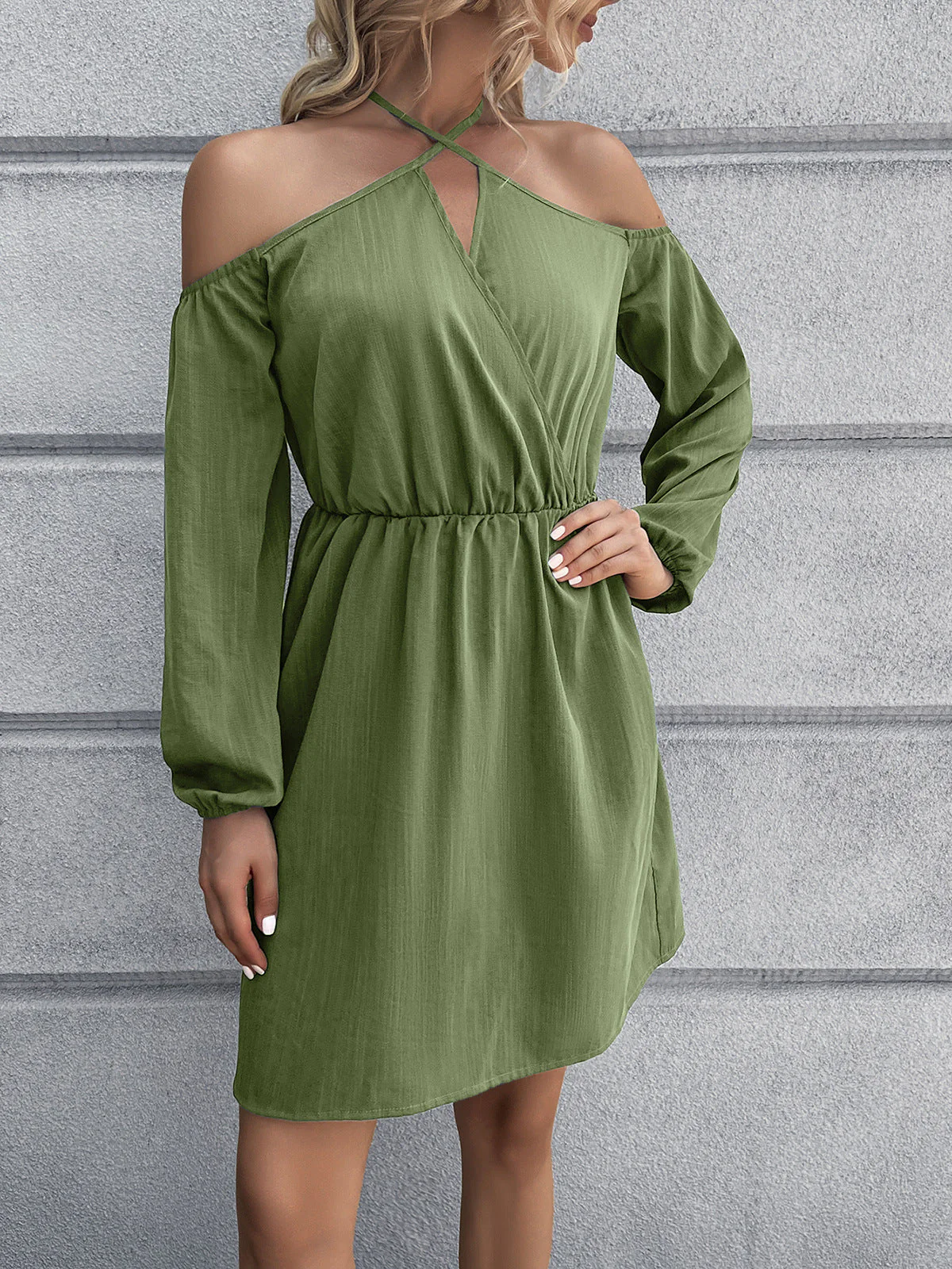 Ivy Lane Cold-Shoulder Crisscross Mini Dress - Image 8