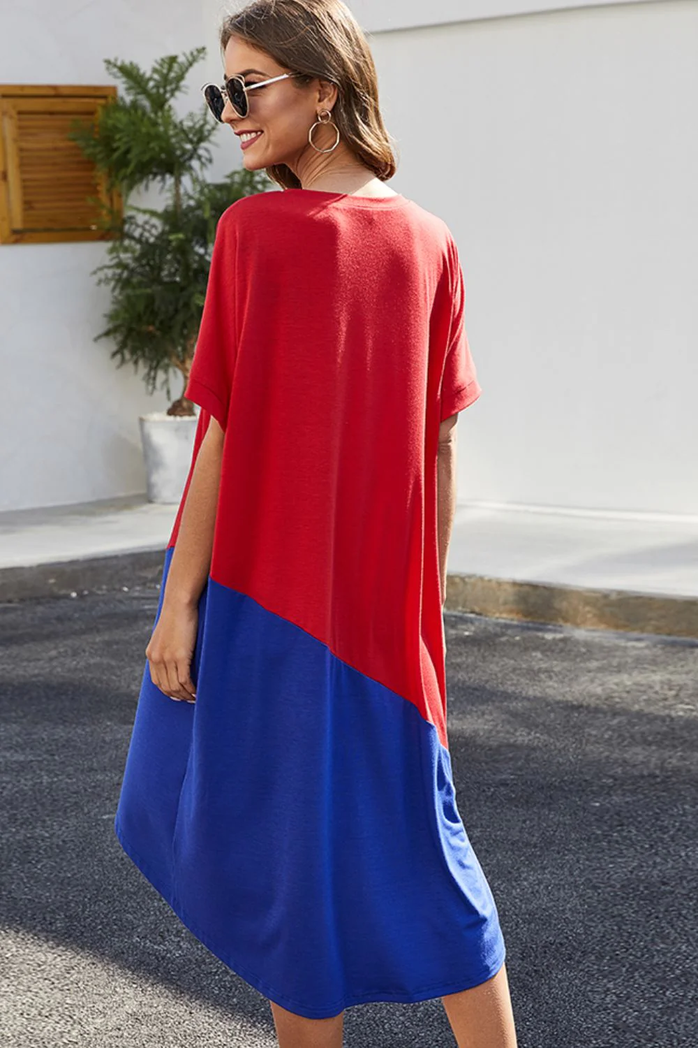 Ivy Lane Color Block Round Neck Short Sleeve Dress - Image 2