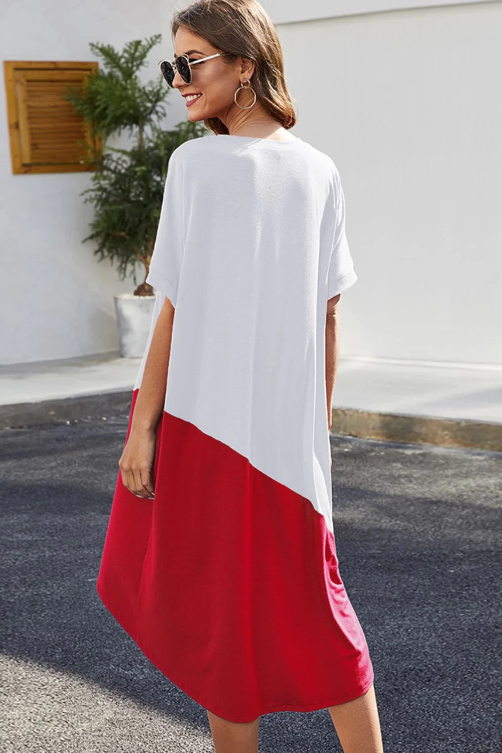 Ivy Lane Color Block Round Neck Short Sleeve Dress - Image 6