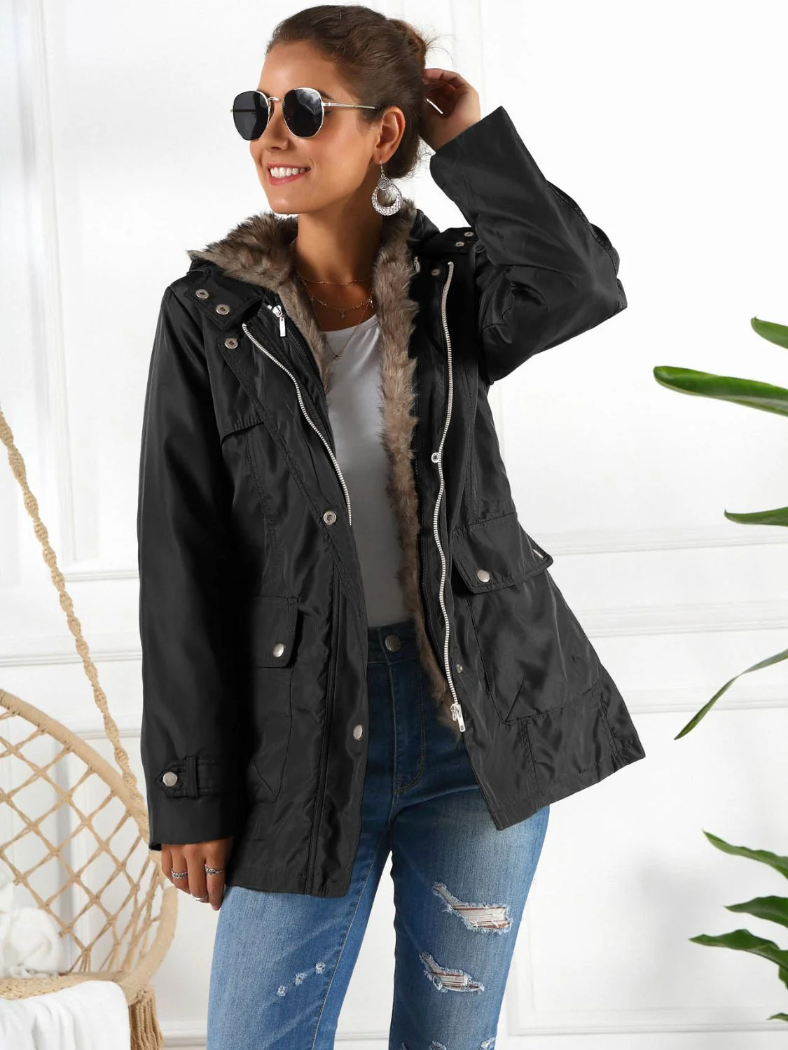Ivy Lane Full Size Hooded Jacket with Detachable Liner (Three-Way Wear) - Image 8