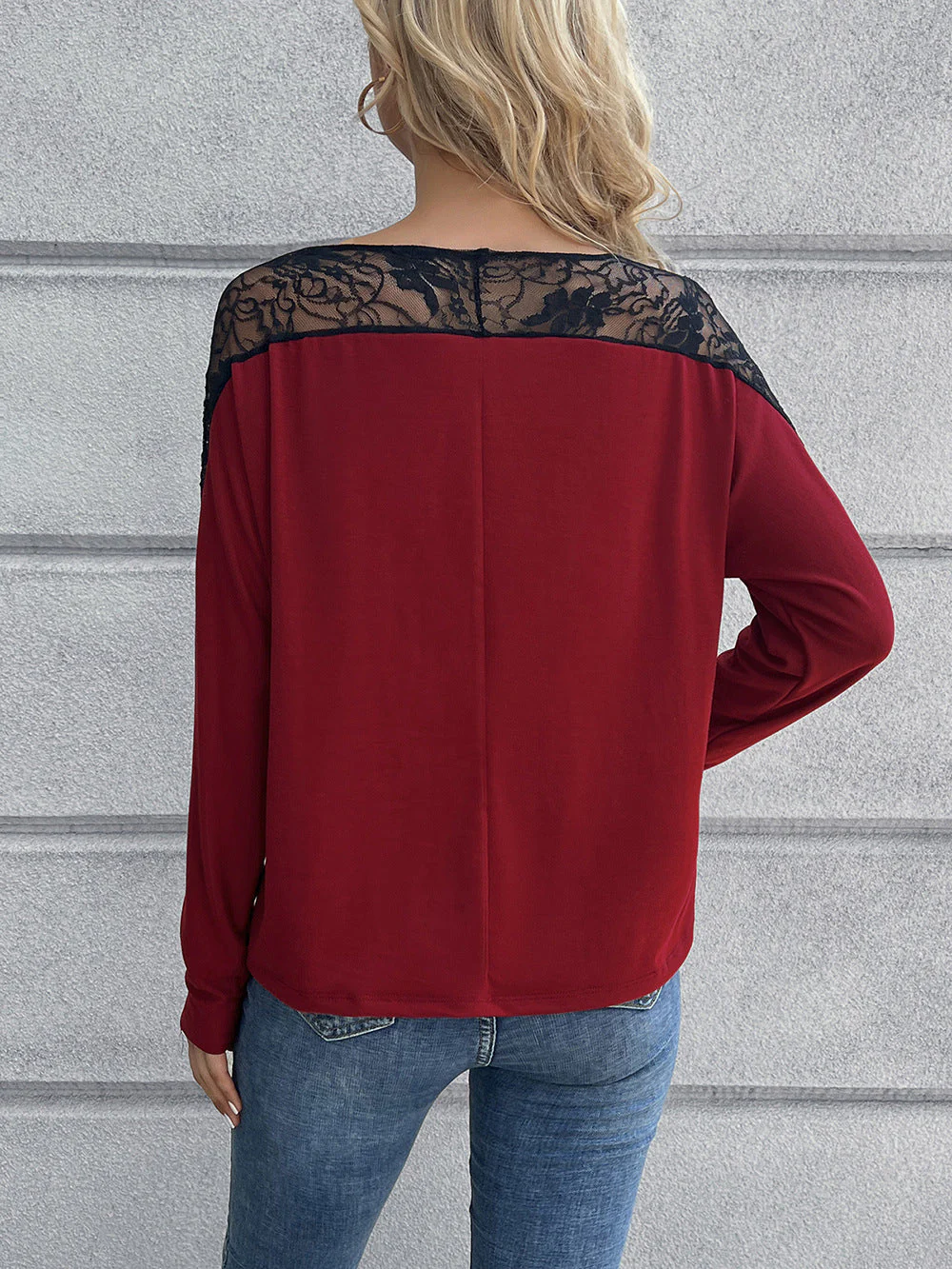Ivy Lane Lace Long Sleeve Round Neck Tee - Image 12