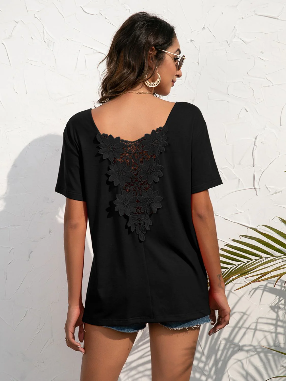Ivy Lane Lace Trim Short Sleeve Top - Image 10