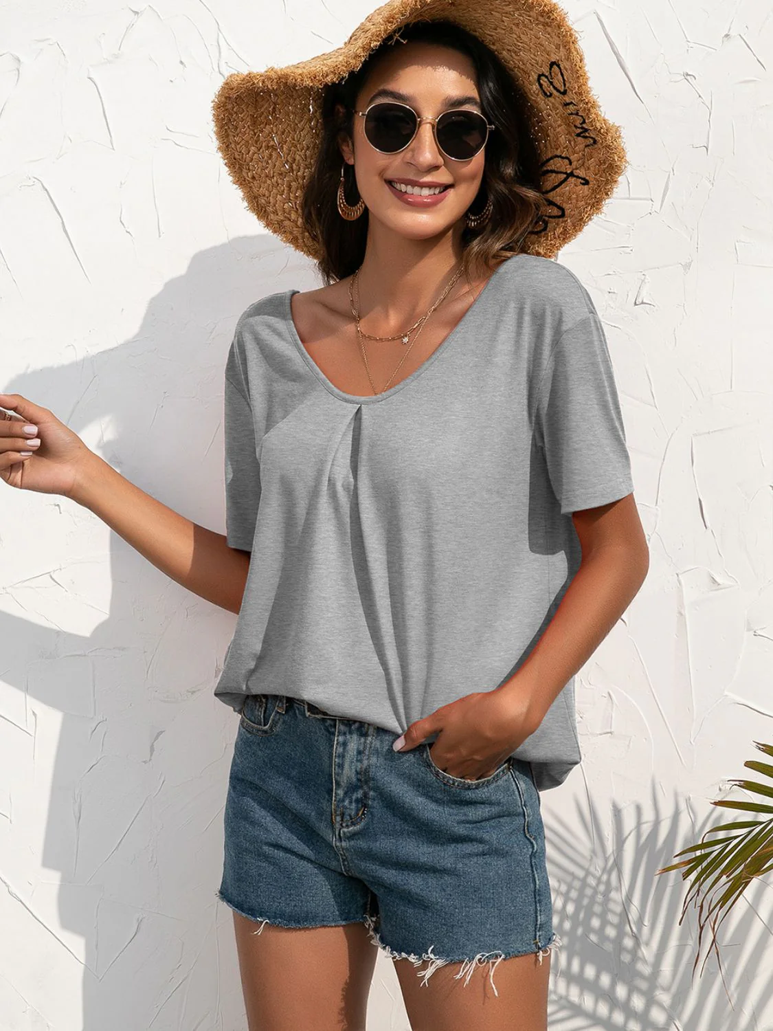 Ivy Lane Lace Trim Short Sleeve Top - Image 2
