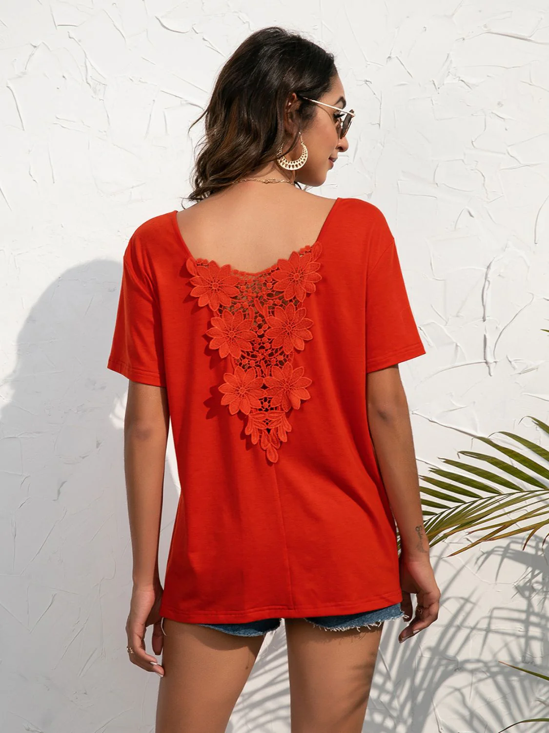 Ivy Lane Lace Trim Short Sleeve Top - Image 4