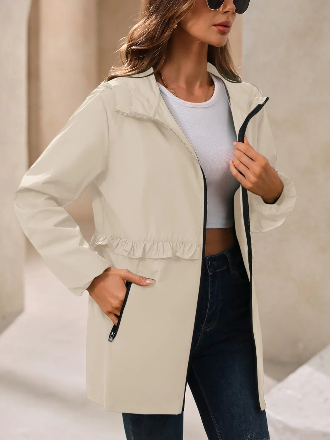 Ivy Lane Outdoor Waterproof Long Sleeve Hooded Windbreaker - Image 10