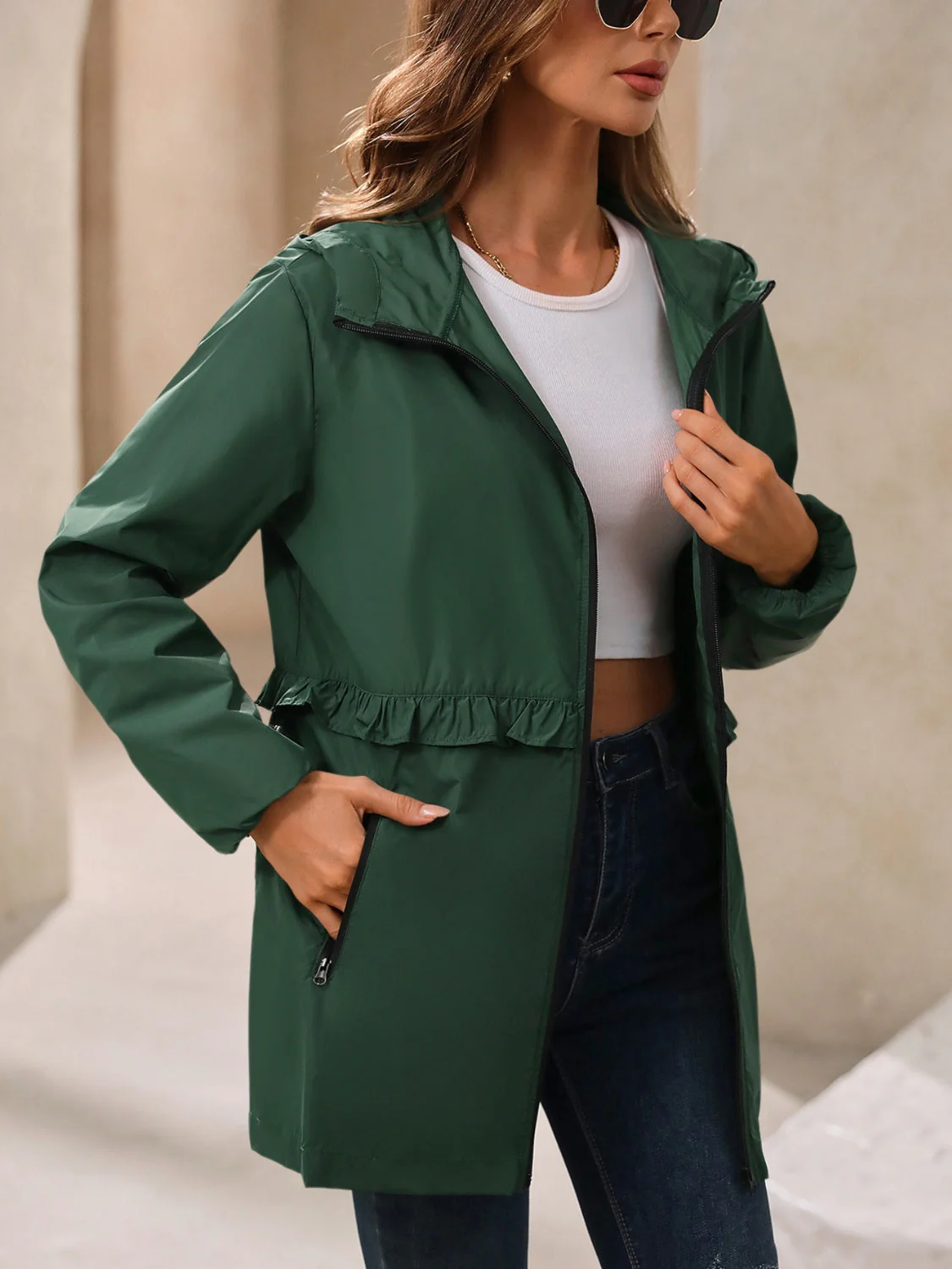 Ivy Lane Outdoor Waterproof Long Sleeve Hooded Windbreaker - Image 15