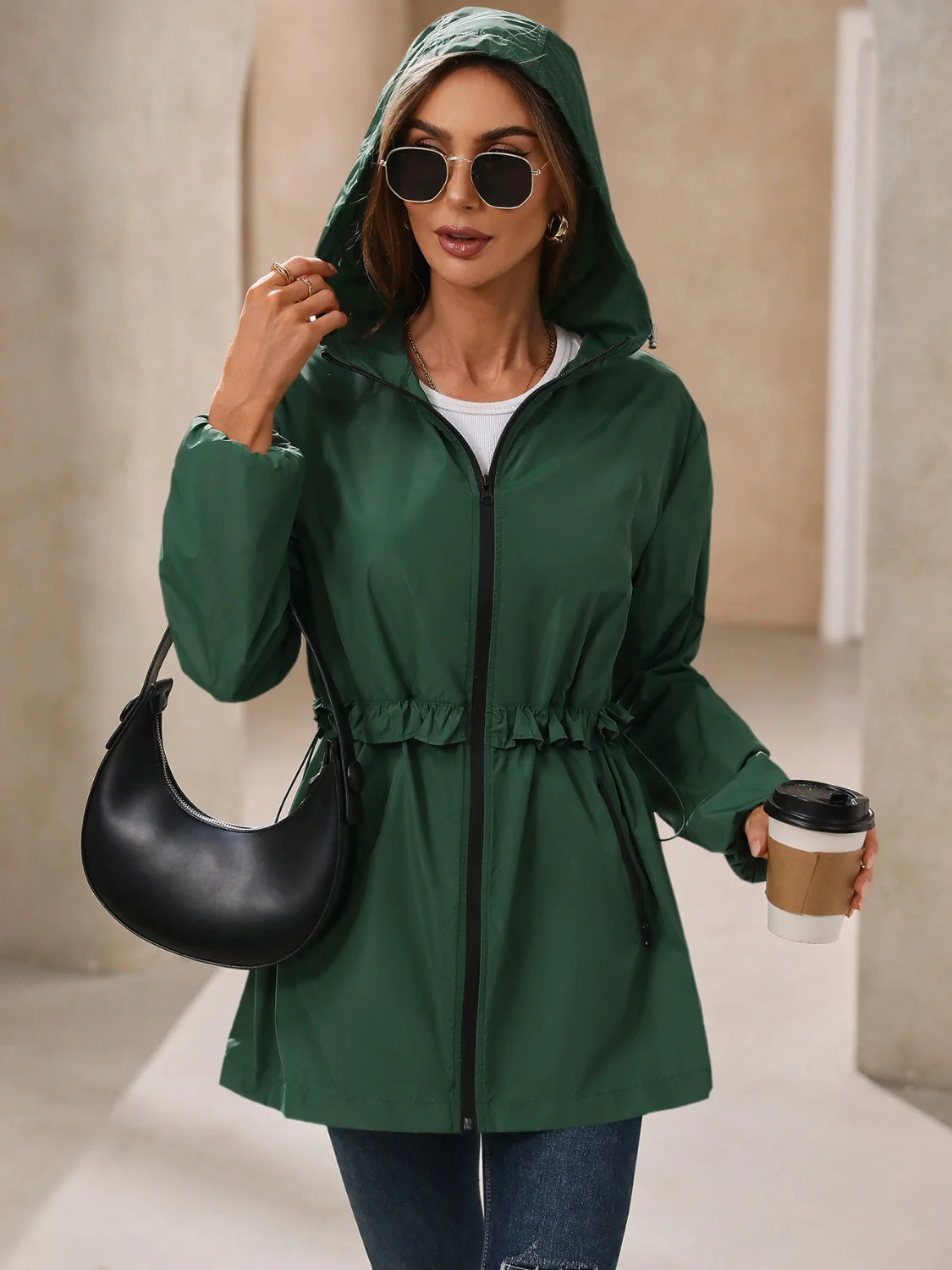 Ivy Lane Outdoor Waterproof Long Sleeve Hooded Windbreaker - Image 18