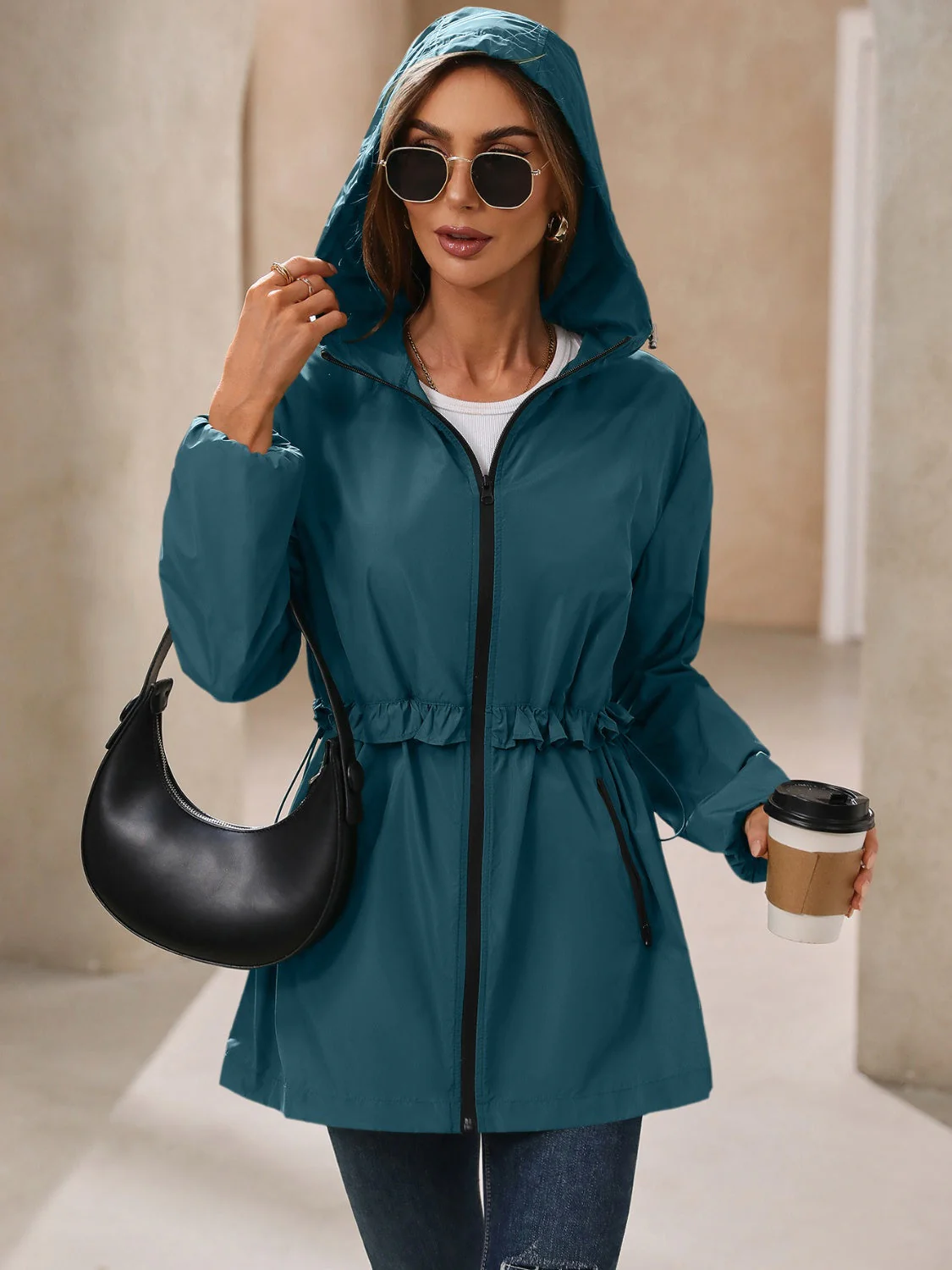 Ivy Lane Outdoor Waterproof Long Sleeve Hooded Windbreaker - Image 24