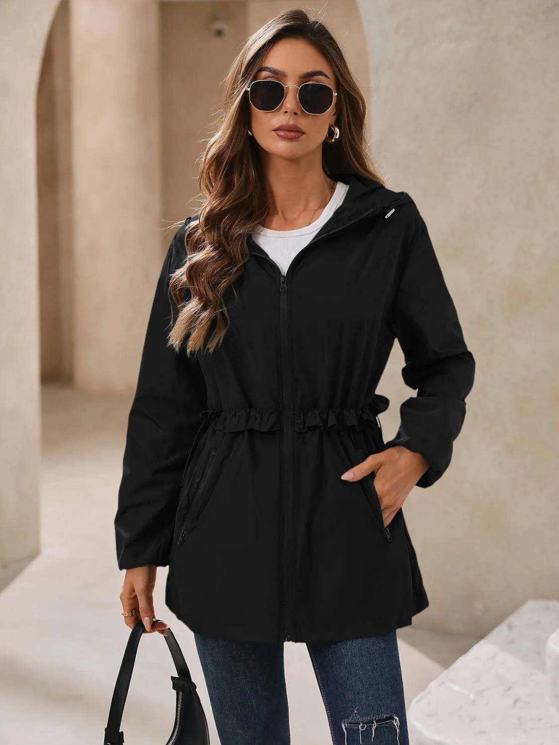 Ivy Lane Outdoor Waterproof Long Sleeve Hooded Windbreaker - Image 28
