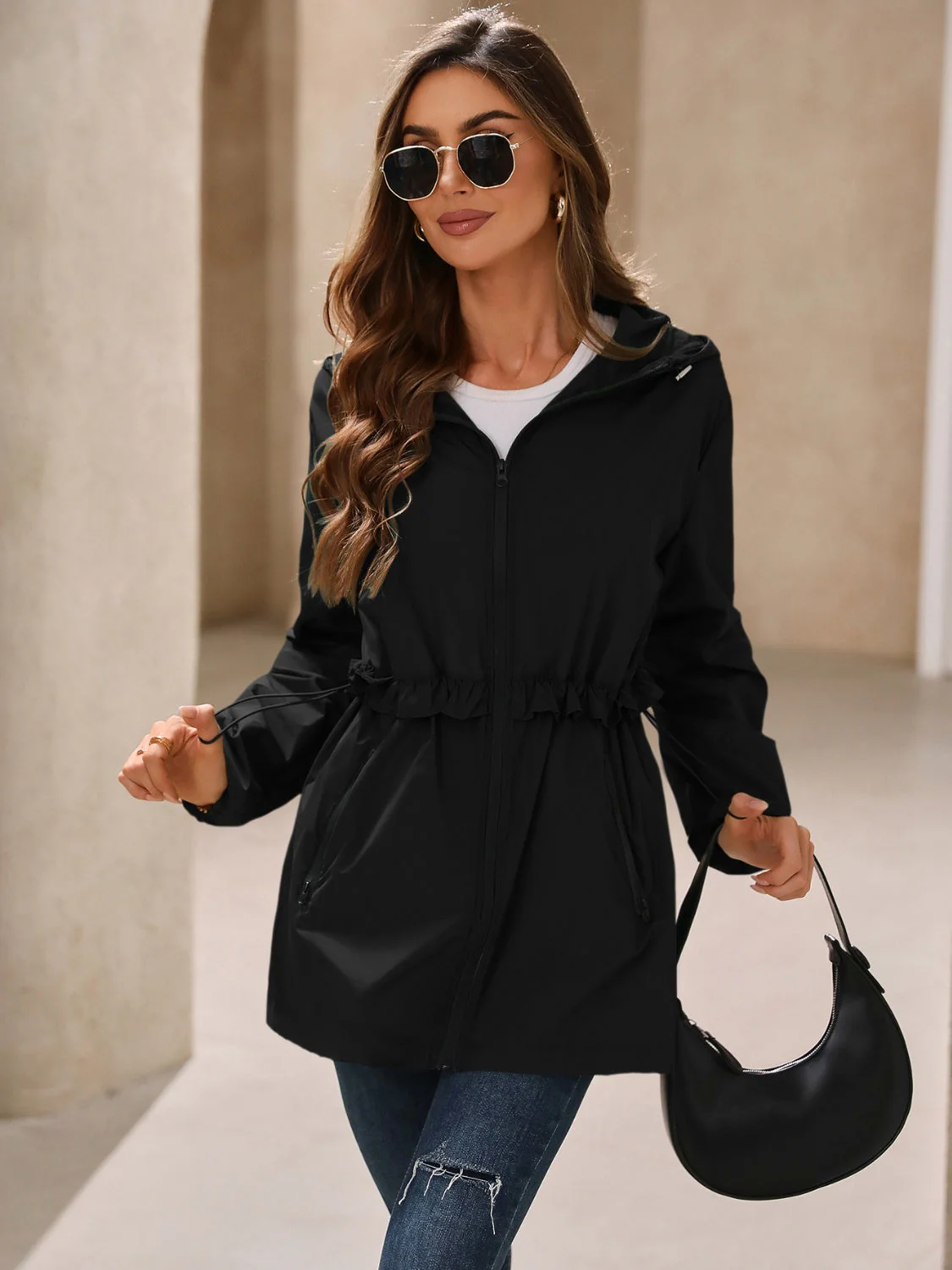 Ivy Lane Outdoor Waterproof Long Sleeve Hooded Windbreaker - Image 29