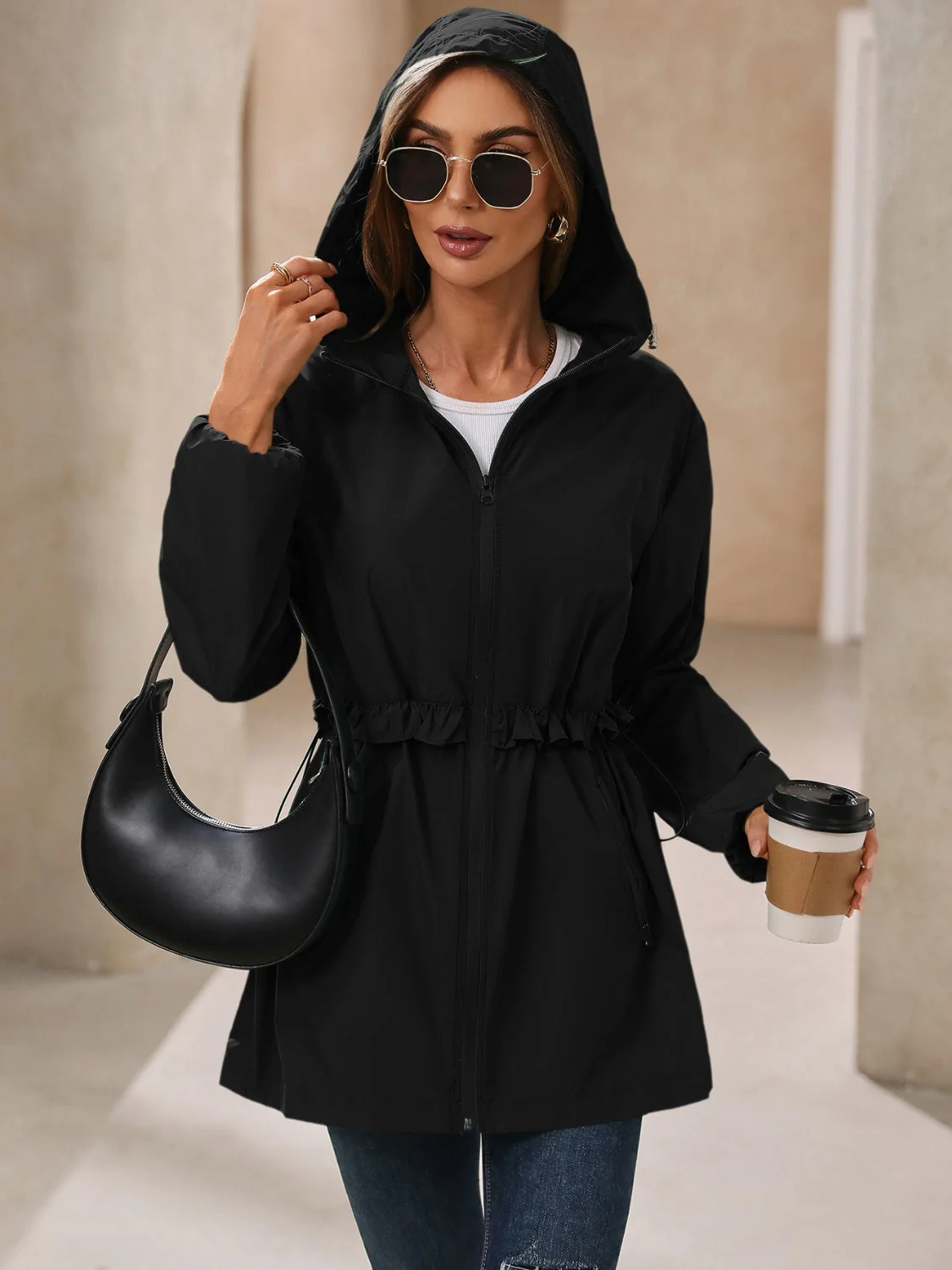 Ivy Lane Outdoor Waterproof Long Sleeve Hooded Windbreaker - Image 30