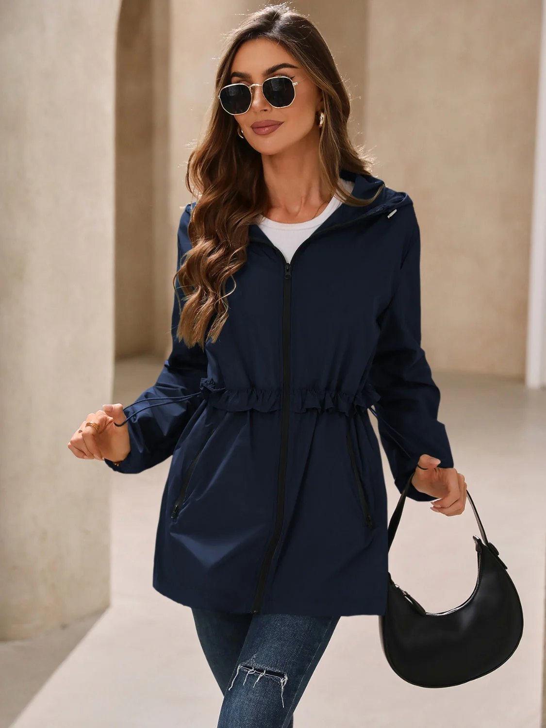 Ivy Lane Outdoor Waterproof Long Sleeve Hooded Windbreaker - Image 5