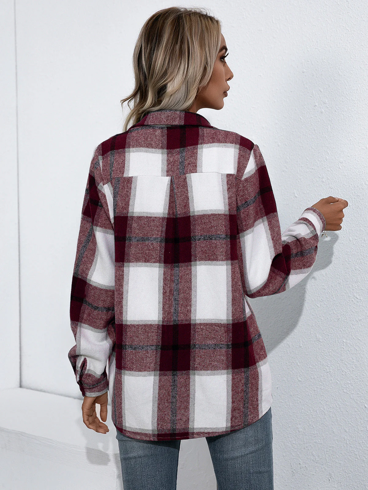 Ivy Lane Plaid Button Up Flannel Shirt - Image 6