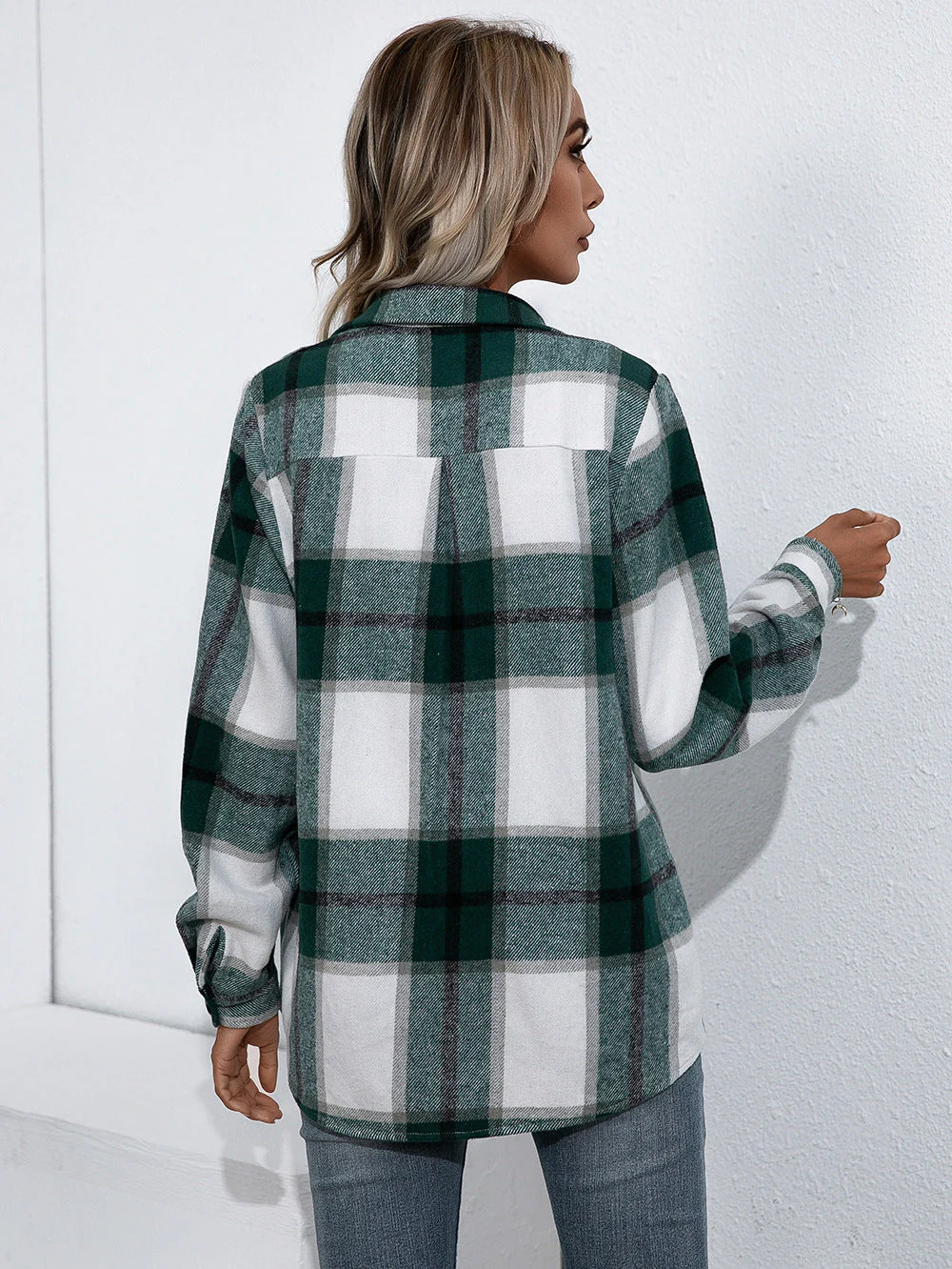 Ivy Lane Plaid Button Up Flannel Shirt - Image 9