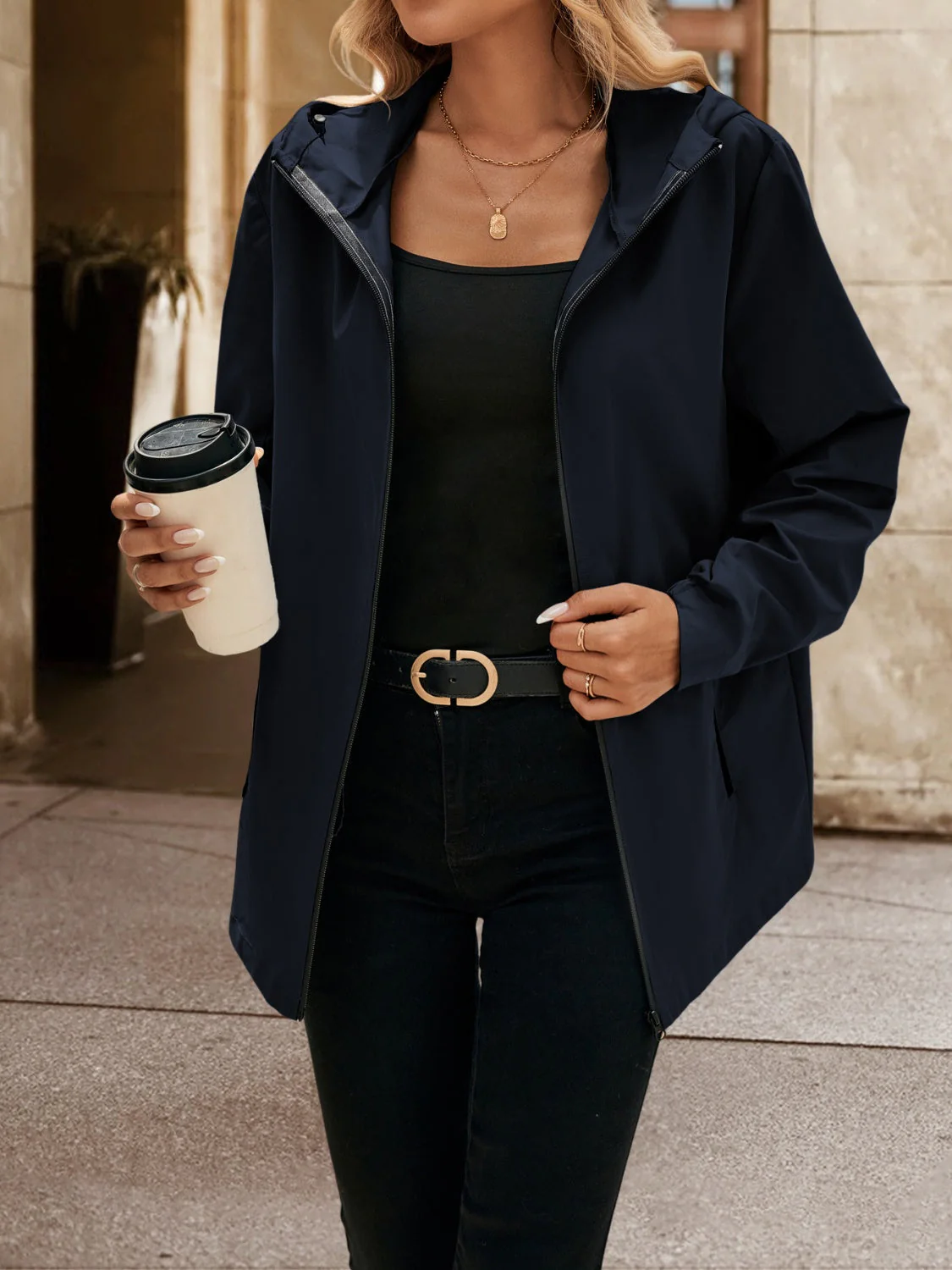 Ivy Lane Pocketed Zip Up Hooded Jacket - Image 10