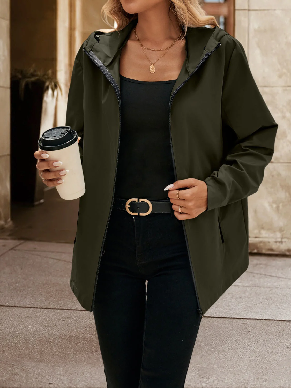 Ivy Lane Pocketed Zip Up Hooded Jacket - Image 13