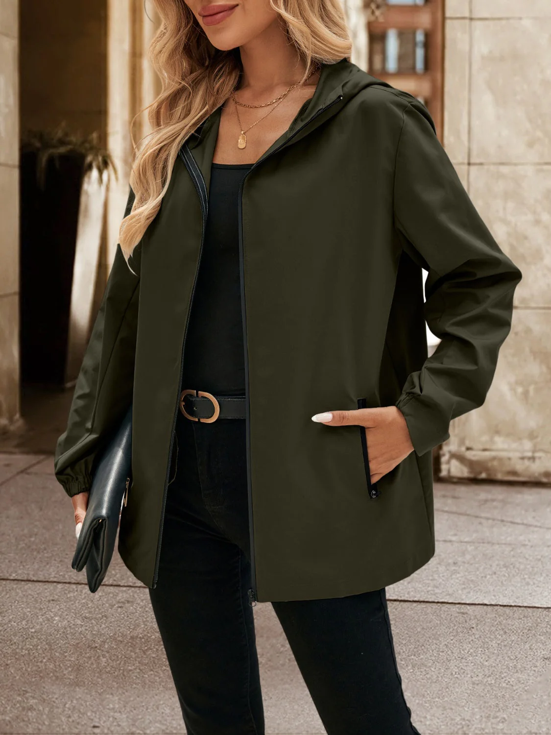 Ivy Lane Pocketed Zip Up Hooded Jacket - Image 16