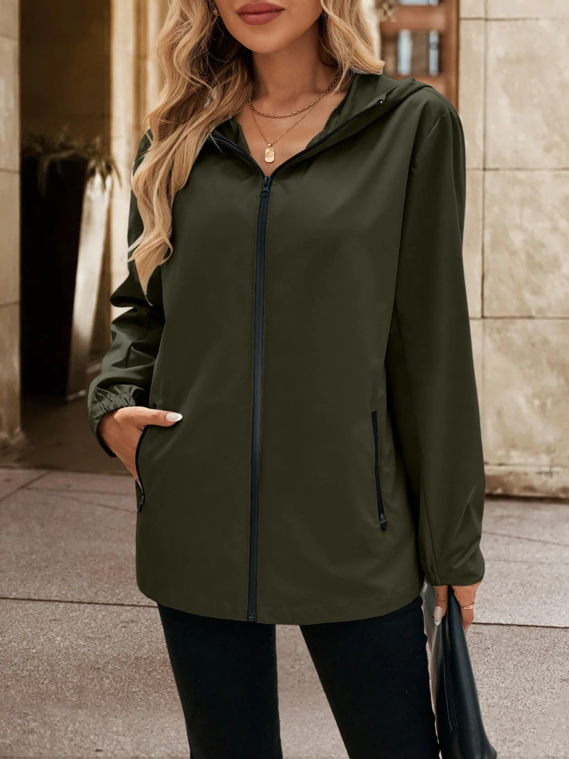 Ivy Lane Pocketed Zip Up Hooded Jacket - Image 17