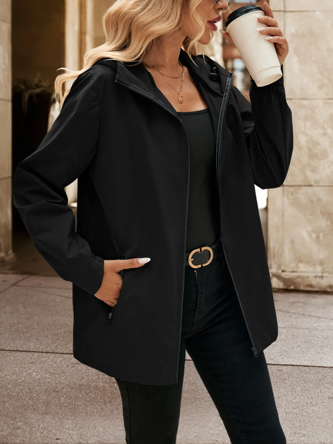 Ivy Lane Pocketed Zip Up Hooded Jacket - Image 19