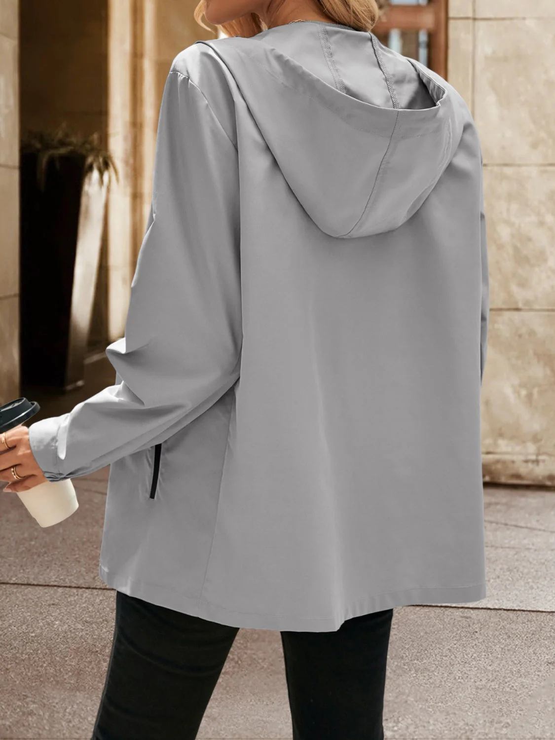 Ivy Lane Pocketed Zip Up Hooded Jacket - Image 2
