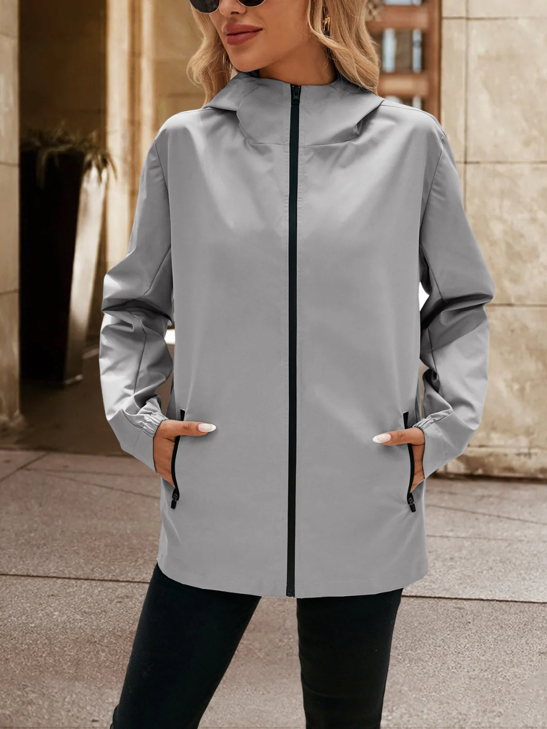 Ivy Lane Pocketed Zip Up Hooded Jacket - Image 3