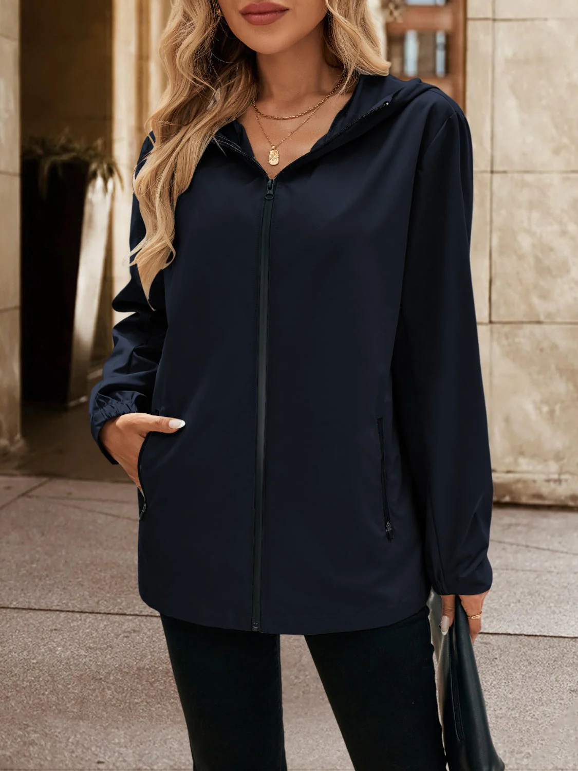 Ivy Lane Pocketed Zip Up Hooded Jacket - Image 7