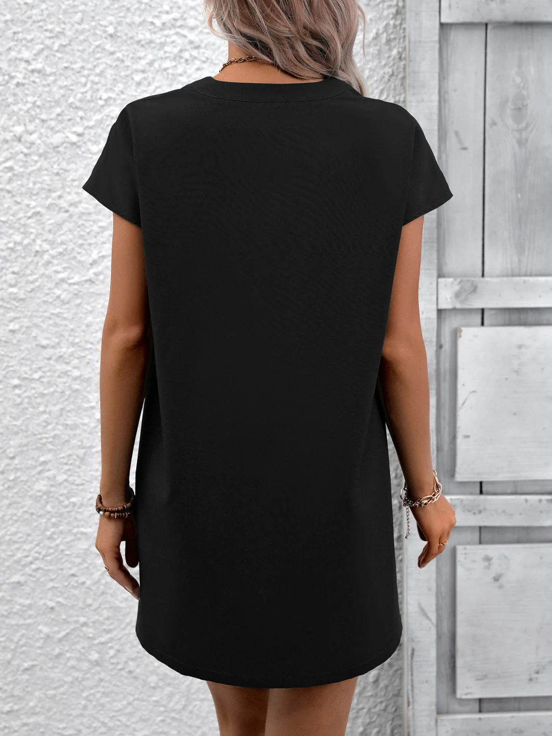 Ivy Lane Printed Notched Short Sleeve Dress - Image 2