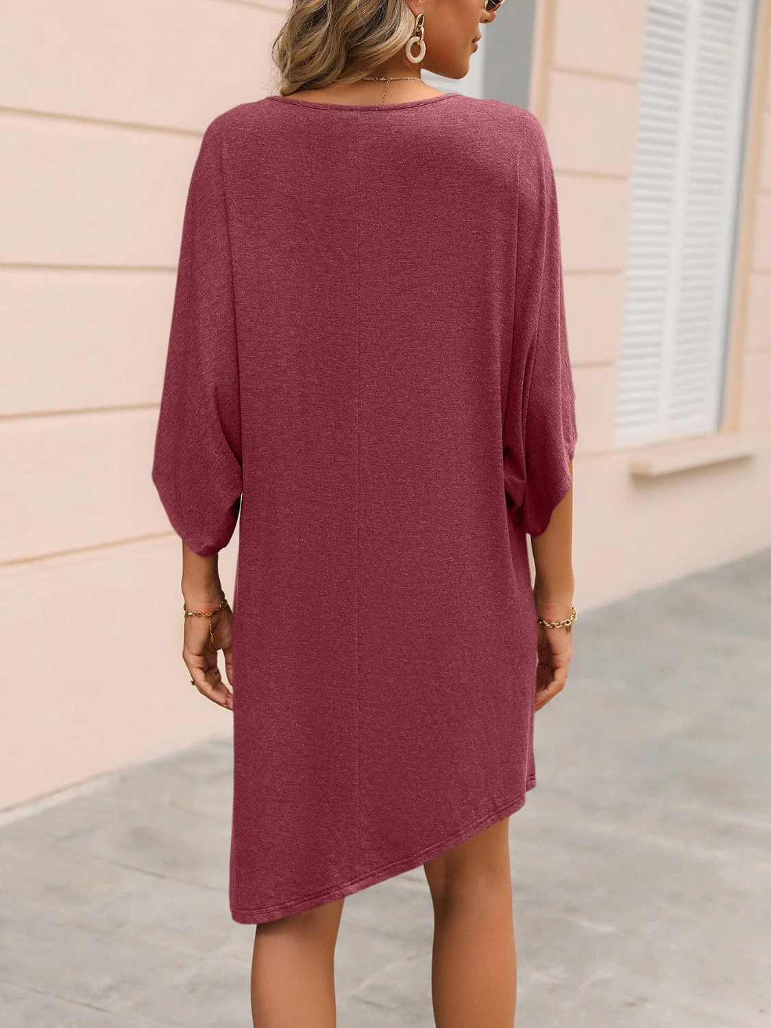Ivy Lane Round Neck Three-Quarter Sleeve Tee Dress - Image 12